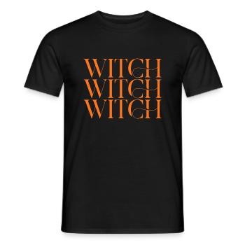 witch witch witch - Men's T-Shirt - black - Front - AI Model Male 178 light (178cm)