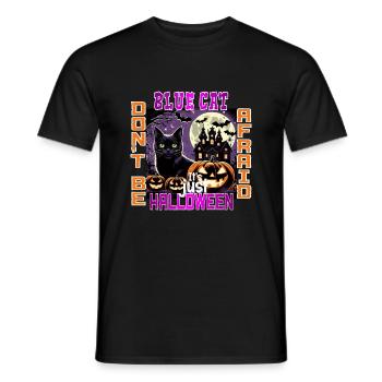 BLAU, KEINE ANGST, ES IST NUR HALLOWEEN - Männer T-Shirt - Schwarz - Vorne - AI Model Male 178 light (178cm)