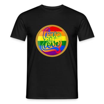 L’amour est l’amour gay arc-en-ciel queer pride mois design - T-shirt homme - noir - Devant - AI Model Male 178 light (178cm)