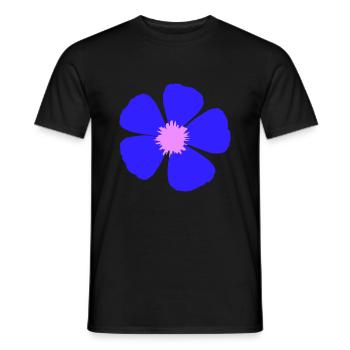 Blaue Schöne Blume Frühling Sommer Natur Blümchen - Männer T-Shirt - Schwarz - Vorne - AI Model Male 178 light (178cm)