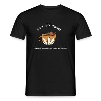 Heißer Kakao Keks T-Shirt Design - Männer T-Shirt - Schwarz - Vorne - AI Model Male 178 light (178cm)