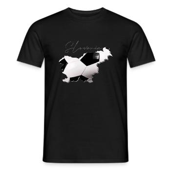 Slowenien Landkarte umrahmt echten Fußball EN - Männer T-Shirt - Schwarz - Vorne - AI Model Male 178 light (178cm)