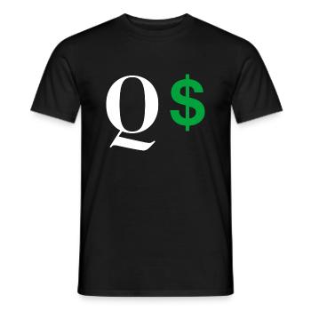 Lettre q dollar - T-shirt homme - noir - Devant - AI Model Male 178 light (178cm)