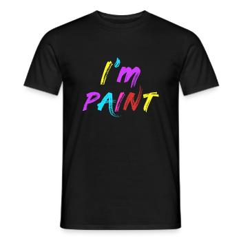JE SUIS PEINTRE - J’adore peindre au doigt - Peintures au doigt - T-shirt homme - noir - Devant - AI Model Male 178 light (178cm)