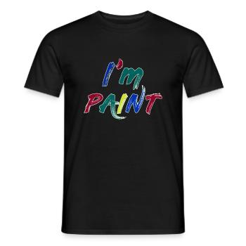 JE SUIS PEINTRE - J’adore peindre au doigt – Peintures au doigt - T-shirt homme - noir - Devant - AI Model Male 178 light (178cm)