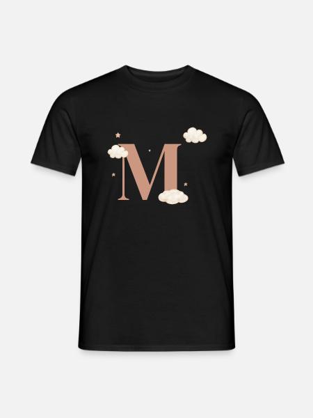 Letter m clouds stars - Men's T-Shirt - black