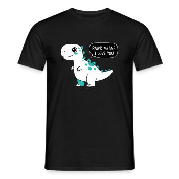 Rawr signifie Je t’aime - T-shirt homme - noir - Devant - AI Model Male 178 light (178cm)