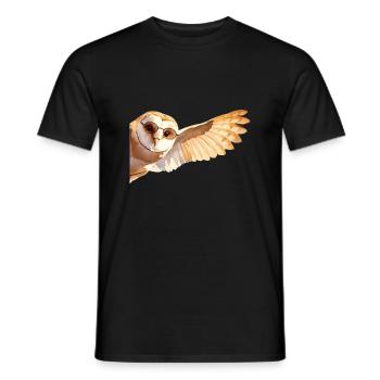 Schleiereule Tragen einer Sonnenbrille Winken von - Männer T-Shirt - Schwarz - Vorne - AI Model Male 178 light (178cm)
