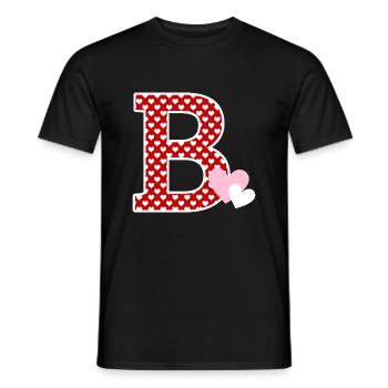 Buchstabe B Herz - Männer T-Shirt - Schwarz - Vorne - AI Model Male 178 light (178cm)