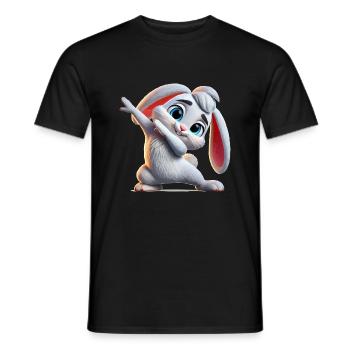Bande dessinée Bunny Dabbing - T-shirt homme - noir - Devant - AI Model Male 178 light (178cm)