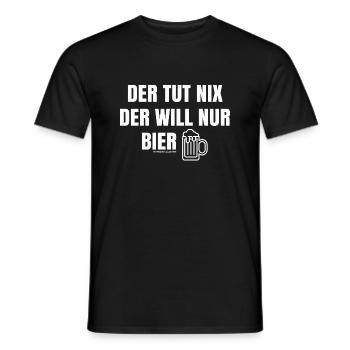 Der tut nix, der will nur Bier - Das Partyshirt - Männer T-Shirt - Schwarz - Vorne - AI Model Male 178 light (178cm)