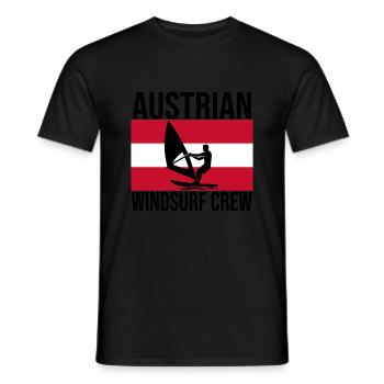 Austrian Windsurf Crew Shirt - Männer T-Shirt - Schwarz - Vorne - AI Model Male 178 light (178cm)