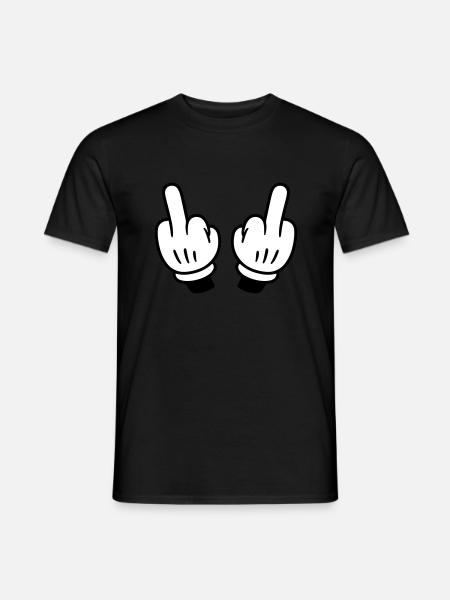 Mittelfinger Hand Comic - Männer T-Shirt - Schwarz