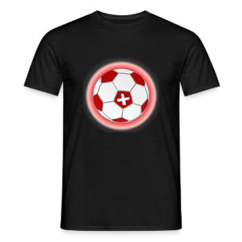 Football Switzerland (Schweiz, Ball) - Männer T-Shirt - Schwarz - Vorne - AI Model Male 178 light (178cm)