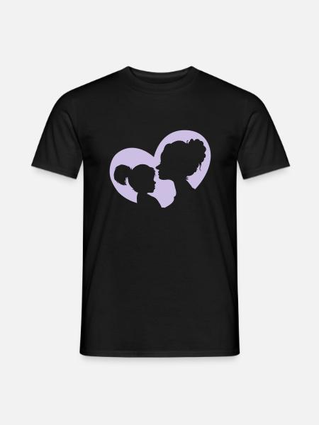 Mother And Daughter Heart - Men's T-Shirt - black