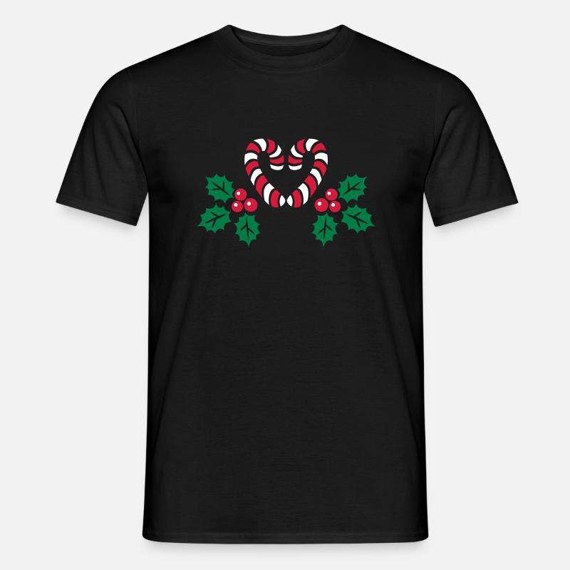 Candy Cane - Männer T-Shirt - Schwarz