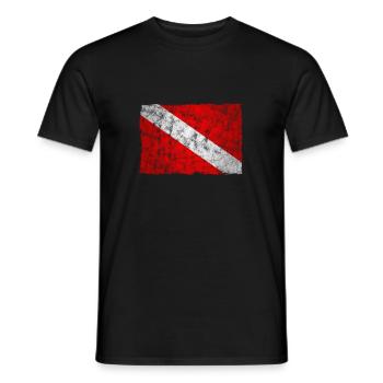 Diver Flag Diving Flag Diver Gift - T-shirt homme - noir - Devant - AI Model Male 178 light (178cm)