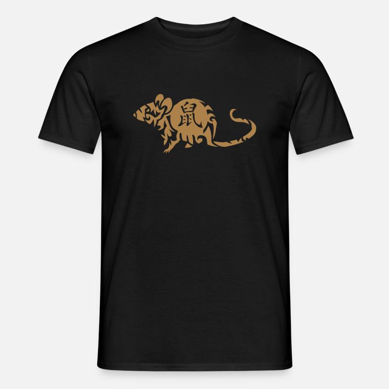 Ratte Chinesisches astrologisches Zeichen - Männer T-Shirt - Schwarz
