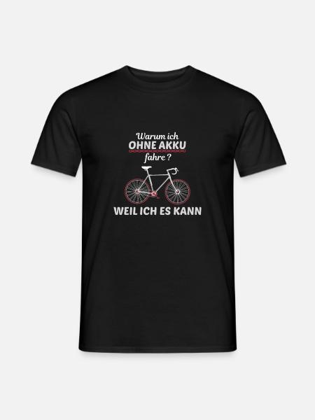 Fahrradfahrer ohne Akku I gegen Ebikes Tshirt - Männer T-Shirt - Schwarz
