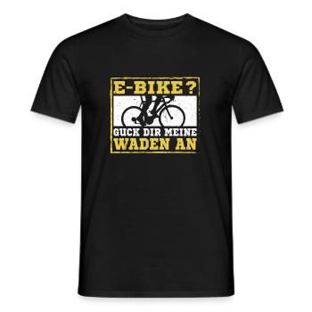 No Ebike Cyclists Train Calf Muscles - Men's T-Shirt - black - Front - AI Model Male 178 light (178cm)