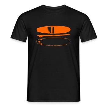 surfboard - Men's T-Shirt - black - Front - AI Model Male 178 light (178cm)
