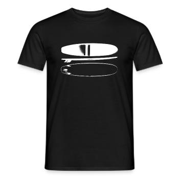 surfboard - Men's T-Shirt - black - Front - AI Model Male 178 light (178cm)