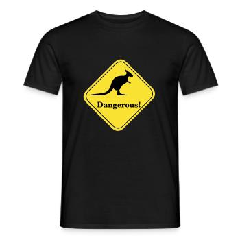 Dangerous kangaroo - Men's T-Shirt - black - Front - AI Model Male 178 light (178cm)