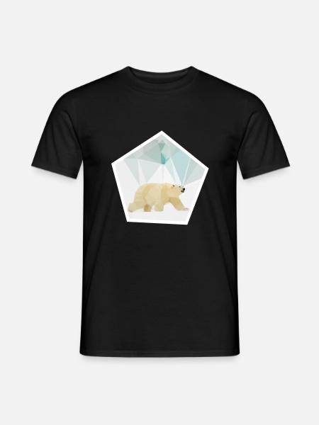 Polarbear-Polygon - Männer T-Shirt - Schwarz