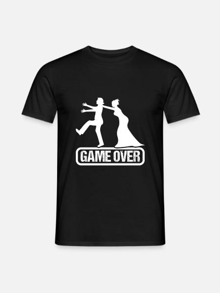Hochzeit Game Over - Männer T-Shirt - Schwarz