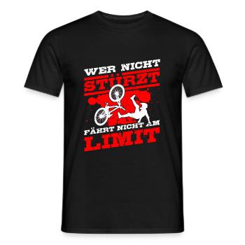 Mountainbike MTB Downhill - Männer T-Shirt - Schwarz - Vorne - AI Model Male 178 light (178cm)