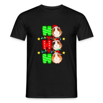 Guinea pig Christmas - Men's T-Shirt - black - Front - AI Model Male 178 light (178cm)