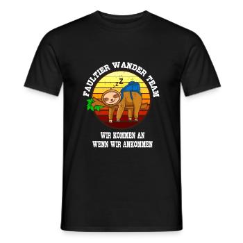Faultier Wander Team Bergsteiger Wandern - Männer T-Shirt - Schwarz - Vorne - AI Model Male 178 light (178cm)