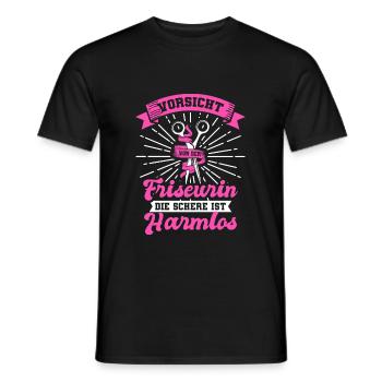 Friseurin Schere - Männer T-Shirt - Schwarz - Vorne - AI Model Male 178 light (178cm)