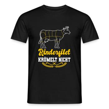 Rinderfilet krümelt nicht Grill - Männer T-Shirt - Schwarz - Vorne - AI Model Male 178 light (178cm)