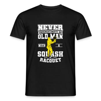 Squash Spieler Alter Mann - Männer T-Shirt - Schwarz - Vorne - AI Model Male 178 light (178cm)