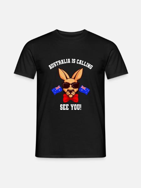 Australien is calling Abschiedsgeschenk Backpacker - Männer T-Shirt - Schwarz