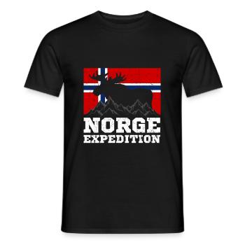 Norwegen Expedition Berge Elch Flagge - Männer T-Shirt - Schwarz - Vorne - AI Model Male 178 light (178cm)