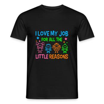 Educators children crawling group childminder daycare - Men's T-Shirt - black - Front - AI Model Male 178 light (178cm)