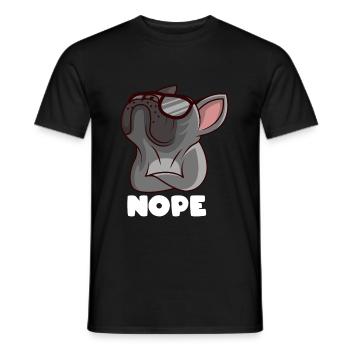 Französische Bulldogge Nope Frenchie - Männer T-Shirt - Schwarz - Vorne - AI Model Male 178 light (178cm)