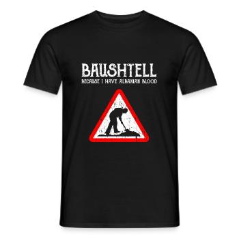 Albania flag Baushtell Albania humor Albanians - Men's T-Shirt - black - Front - AI Model Male 178 light (178cm)