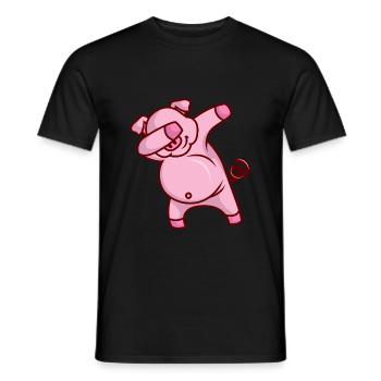 Dabbing Pig Dab Sau Children's Gift Idea - Men's T-Shirt - black - Front - AI Model Male 178 light (178cm)