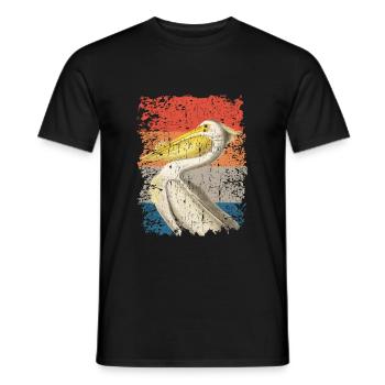 Pelican vintage retro gift - Men's T-Shirt - black - Front - AI Model Male 178 light (178cm)