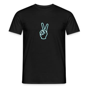 Icône de signe de victoire - T-shirt homme - noir - Devant - AI Model Male 178 light (178cm)