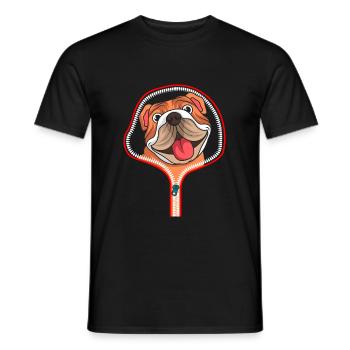 BULLDOG ANGLAIS chien ZIP cadeau pour chiens - T-shirt homme - noir - Devant - AI Model Male 178 light (178cm)