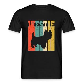 West Highland White Terrier Retro Geschenk - Männer T-Shirt - Schwarz - Vorne - AI Model Male 178 light (178cm)