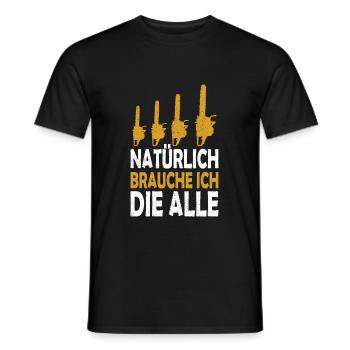 Holzfäller Kettensäge Spruch Geschenk - Männer T-Shirt - Schwarz - Vorne - AI Model Male 178 light (178cm)