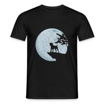 Cadeau d'amour de chien de pleine lune Jack Russell Terrier - T-shirt homme - noir - Devant - AI Model Male 178 light (178cm)