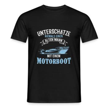 Motorboot Spruch alter Mann Boot Geschenk - Männer T-Shirt - Schwarz - Vorne - AI Model Male 178 light (178cm)