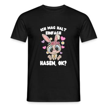 Süßer Hase Ich mag halt Hasen Okay Geschenkidee - Männer T-Shirt - Schwarz - Vorne - AI Model Male 178 light (178cm)