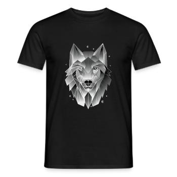 Cadeau géométrique de loup t-shirt polygone - T-shirt homme - noir - Devant - AI Model Male 178 light (178cm)